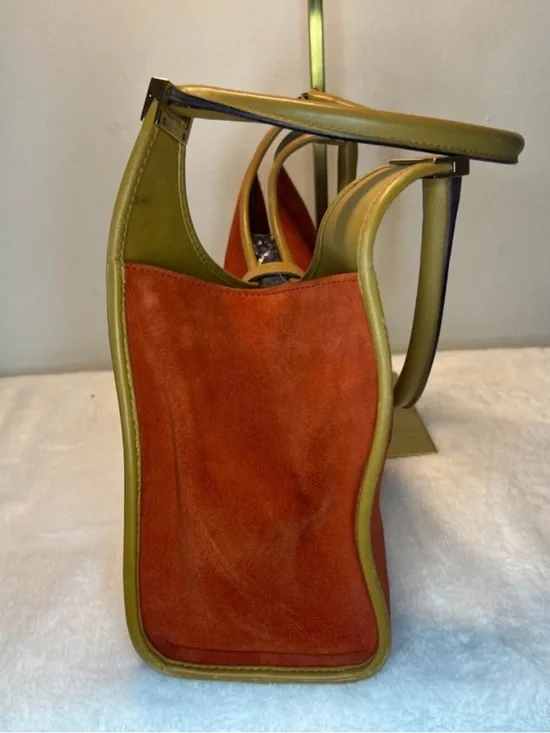 RARE GUCCI Vintage Red Orange Suede Jackie Bag Top-Handle Shoulder Bag - Picture 3 of 16